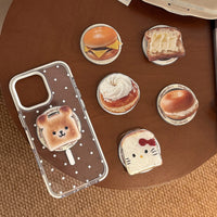 Foldable Magnetic Phone Holder with Cartoon Food Theme