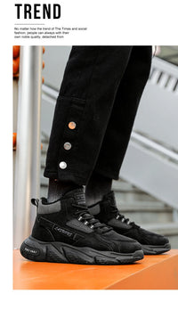 New autumn and winter high top and plush thick cotton shoes for men, casual, non slip, thick soled, cold resistant, warm cotton - Buy online at  Vibe In Cart.