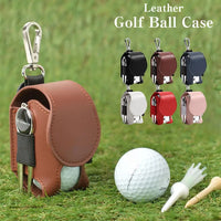 Mini Leather Golf Ball Storage Pouch with Waist Clip