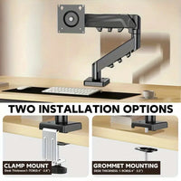 Adjustable Gas Spring Single Monitor Arm for 13-32 Inch Screens with Clamp Stand
