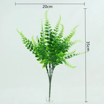 Artificial Plastic Fern Grass Plants for Home and Wedding Decor, Green