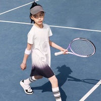 Girls Tennis Dress Kids Cute Golf Outfit School Sports Dresses Children Short Sleeve Workout Athletic Pleated Skirts With Shorts