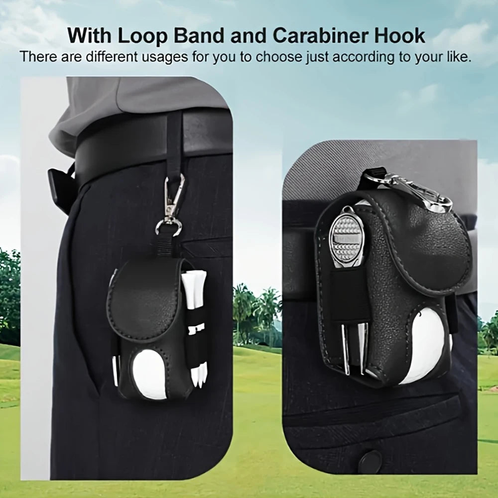 Mini PU Golf Ball Waist Holder Storage Pouch, 1 Piece