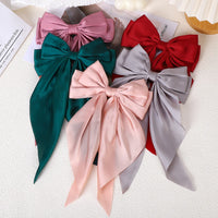 Girls Long Big Bow Float Satin Clips Back Head Hair Clip Internet Red with The Same Temperament Elegant Hair Accessories gifts - Buy online at  Vibe In Cart.