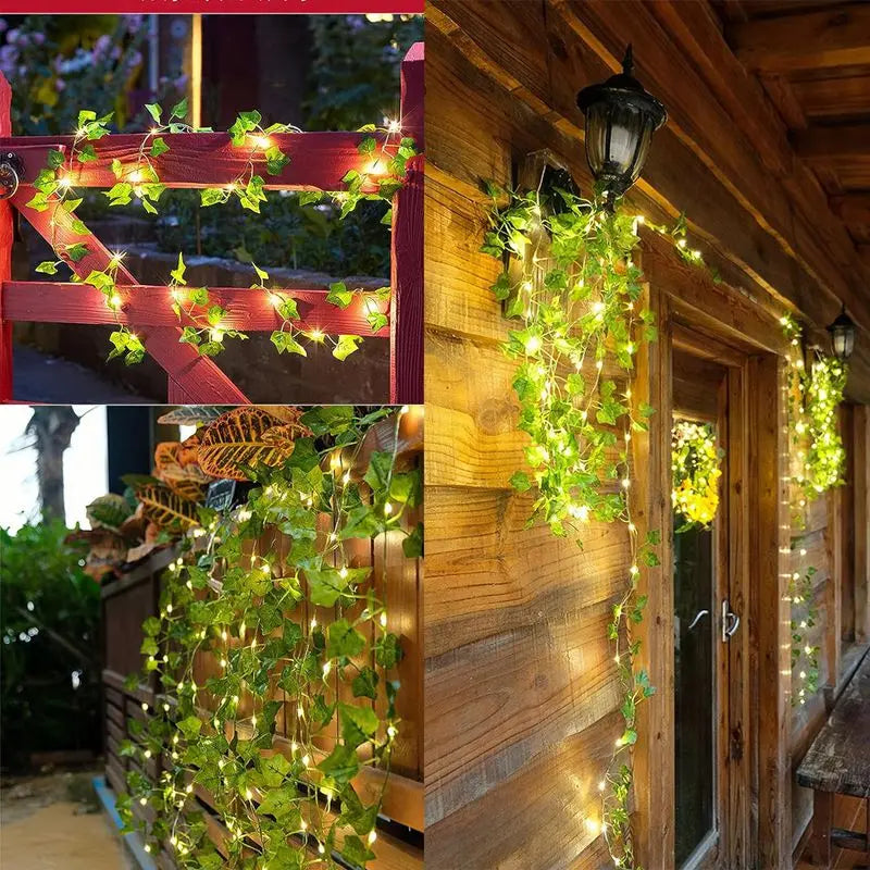 2M Green Leaf String Lights Artificial Ivy Vine Fairy Light Wedding Party Decoration Christmas Home Room Decor Wall Plant Wreath - Buy online at  Vibe In Cart.