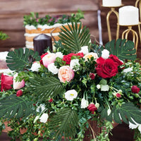 Artificial Tropical Palm Leaves Hawaiian Luau Jungle Party Golden Stems Leaf Decoration Table Wedding Birthday Decor Fake Plants - Buy online at  Vibe In Cart.