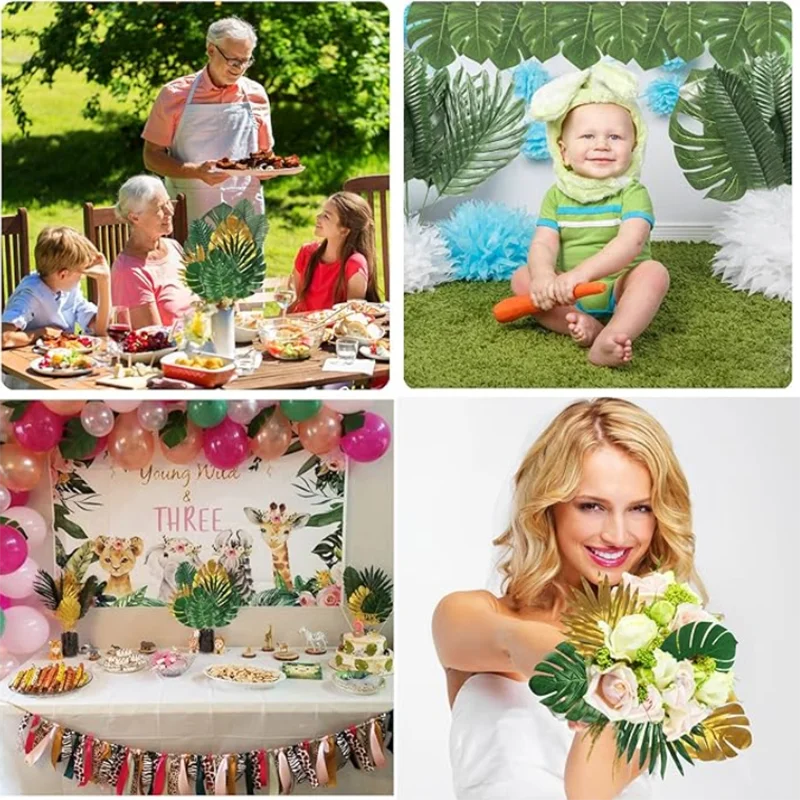 Artificial Tropical Palm Leaves Hawaiian Luau Jungle Safari Animal Theme Party Supplies Birthday Wedding Baby Shower Decoration - Buy online at  Vibe In Cart.
