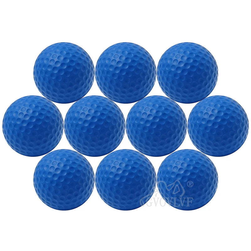 Soft PU Yellow Practice Golf Balls, 10 Pack for Indoor Training