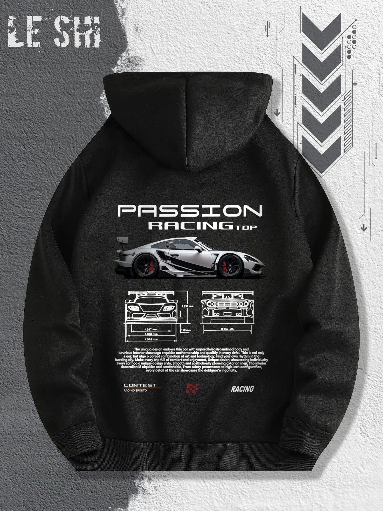 Men'S Passionate Racing Graphic Hoodie Featuring Race Cars and Sports Car Illustrations, Perfect for Everyday Wear - Buy online at  Vibe In Cart.