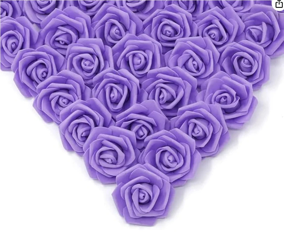 Artificial Foam Rose Flower Heads Set, 10 to 50 Pieces