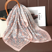 Square Satin Silk Scarf for Women, Casual All Seasons