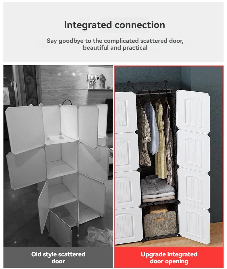 1pc/New Wardrobe Simple Cloth Wardrobe Clothes Storage Cabinet Rental House Plastic Assembly Dormitory Fabric Wardrobe Cabinet - Buy online at  Vibe In Cart.