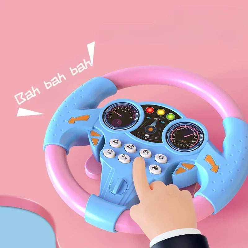 Educational Infant Steering Wheel Toy with Flashing Lights and Sounds