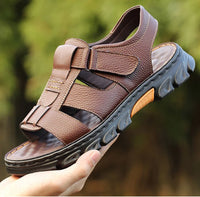 Sandals Men's New Beach Shoes Cowhide Slippers Outdoor  Non-slip Thick-soled Leather Sandals for Men - Buy online at  Vibe In Cart.