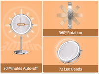 8 Inch Makeup Mirror With Light Lamp 10X Magnification 3 Color Lights,Adjustable Brightness Height Standing Cosmetic Mirror - Buy online at  Vibe In Cart.