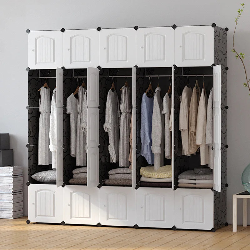 1pc/New Wardrobe Simple Cloth Wardrobe Clothes Storage Cabinet Rental House Plastic Assembly Dormitory Fabric Wardrobe Cabinet - Buy online at  Vibe In Cart.