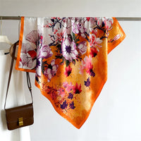 Women's Square Twill Scarf, 90x90 cm, for All Seasons