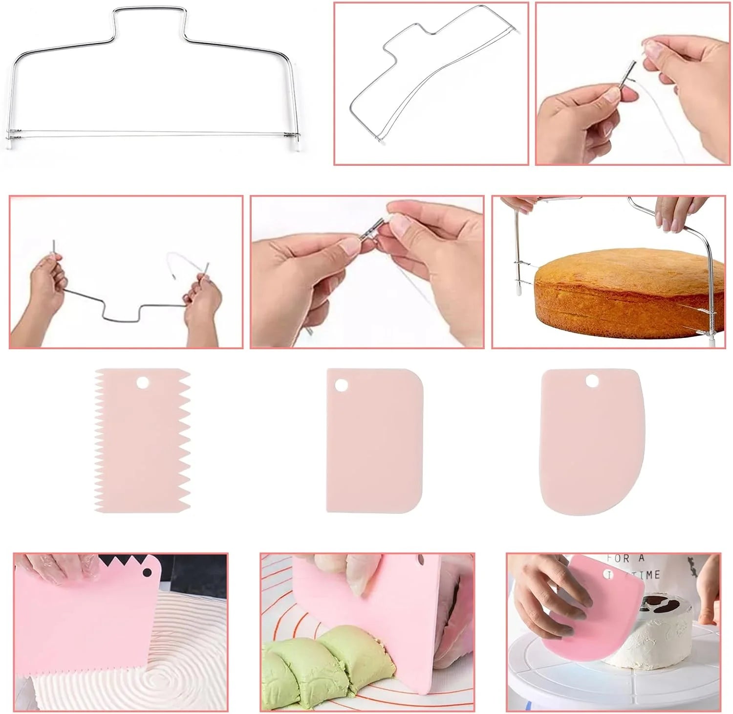 Pink 80-Piece Cake Decorating Set with Non-Slip Turntable and 14 Piping Tips
