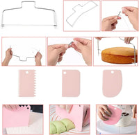 Pink 80-Piece Cake Decorating Set with Non-Slip Turntable and 14 Piping Tips