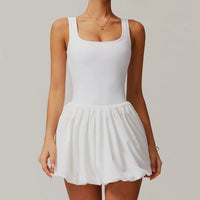 VITALINOVO Womens Spaghetti Strap Tennis Dress with Built-in Bra & Shorts Pockets V Neck Crisscross Athletic Golf Workout Dress