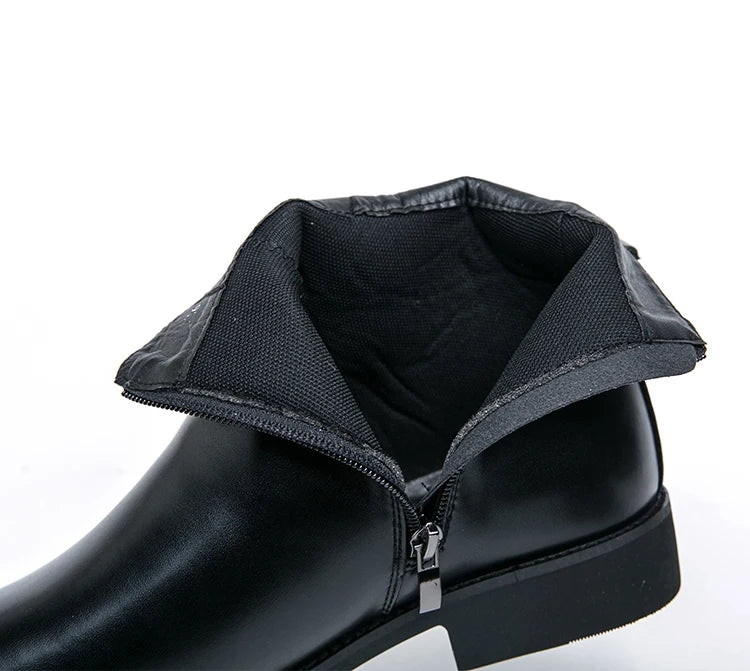 New waterproof British riding boots men's fashionable ankle boots casual and versatile high-top leather shoes men's trend - Buy online at  Vibe In Cart.