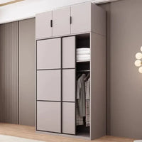 New Luxury Wardrobe Drawers Wooden Sliding Doors Gray Organization Wardrobe Modern Storage Kleiderschrank Bedroom Furniture - Buy online at  Vibe In Cart.