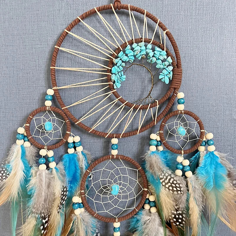 Dream Catcher Vintage Wind Chime Hanging Ornament Home Decor Indian Natural Stone Tree of Life Dream Catcher Wall Decor - Buy online at  Vibe In Cart.