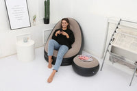 Inflatable Outdoor Lounger Chair with Footstool Ottoman