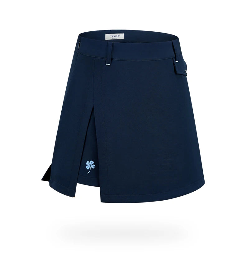 Ttygj New Women's Golf Skirt Summer Sports Pleated Skirt A-lined Split Women's Golf Sportswear Tennis Skorts with Inner Shorts