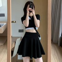 Summer Women's Skirts Fashion Sexy Mini Elastic Pleated Sun Skirts For School Girl Uniform Korean Black High Waist Tennis Skirts - Buy online at  Vibe In Cart.