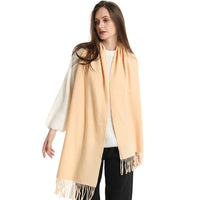 Women's Thick Warm Winter Polyester Scarf with Tassels