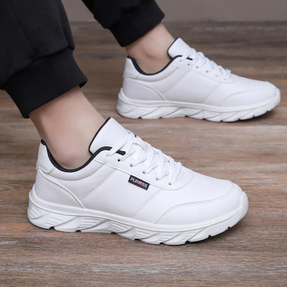 New Men's Sneakers Fashion Leather Men's Casual Shoes Outdoor Jogging Training Shoes High-Quality Comfortable Men's Shoes - Buy online at  Vibe In Cart.