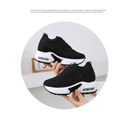 Women's Platform Mesh Lace-Up Sneakers Medium Heel