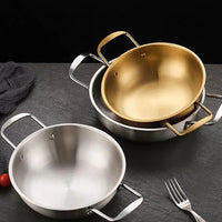 Stainless Steel Saucepan Dry Pots Home Cooking Seafood Rice Pot Paella Pan Picnic Snack Plates Cookware with Handle for Kitchen - Buy online at  Vibe In Cart.