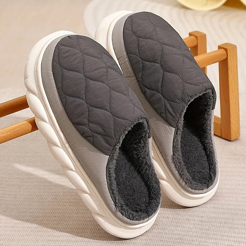 Men's Winter Slippers, Plush Upper & Thick EVA Sole. Warm Comfort for Indoor/Outdoor. Sizes 46-49. Grey. - Buy online at  Vibe In Cart.