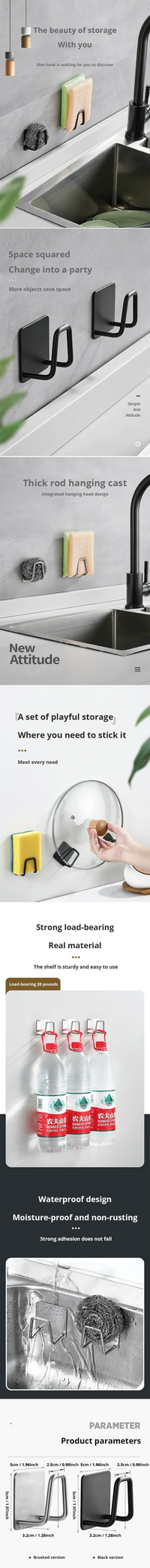 Kitchen Sponge Holder Sink Sponge Rack Stainless Steel Sponges Stand Drainer Sponges Sink Shelf for Knife Towel Holder Wall Hook - Buy online at  Vibe In Cart.