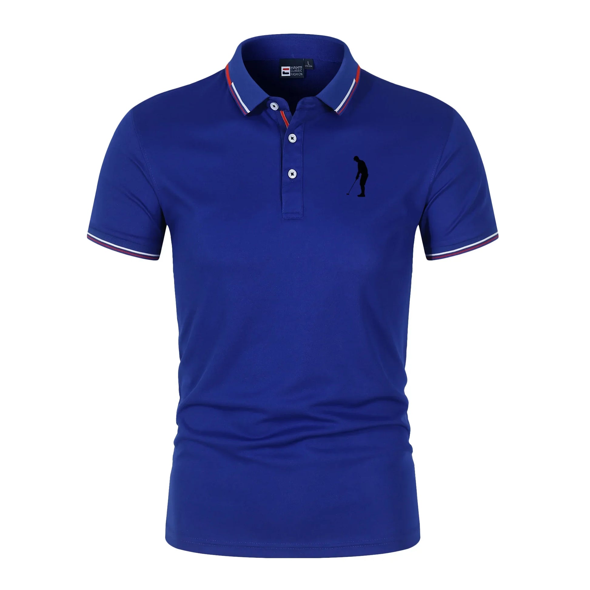 Men's Short Sleeve Turn-Down Collar Polyester Polo Shirt