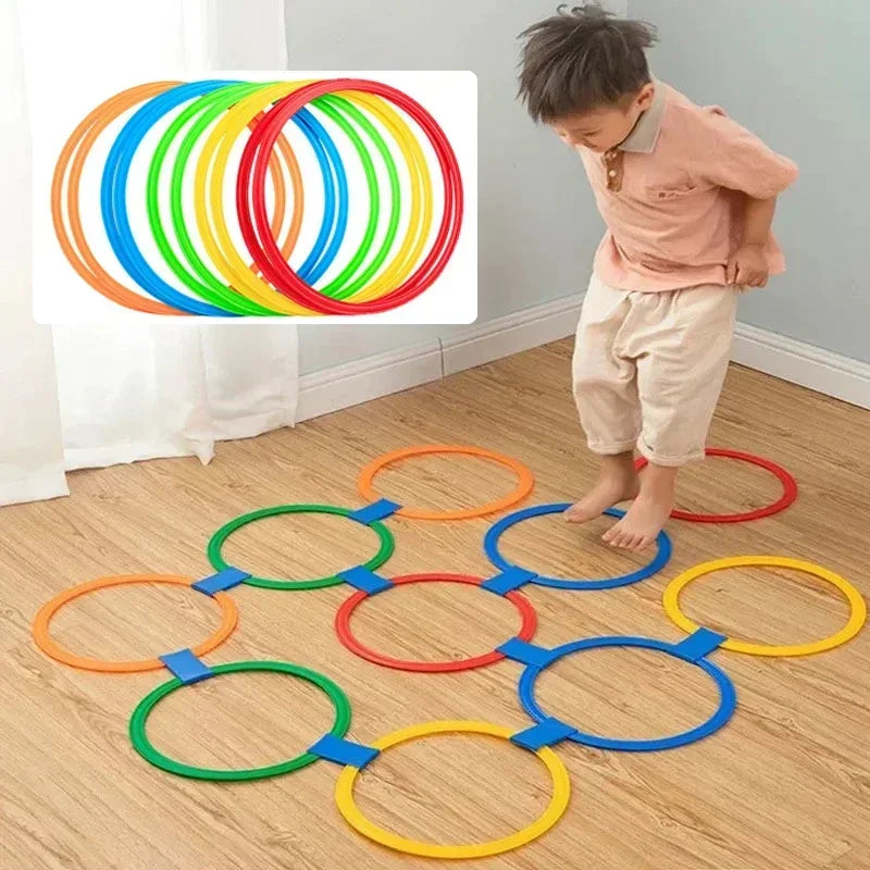 Kids Plastic Jumping Ring Set with 10 Hoops and 10 Connectors