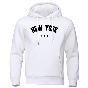 NEW YORK Letter U.S.A City Print Hoody Men Fashion Casual Long Sleeves Hooded Loose Oversize Pullover Hoodie Street Sweatshirt - Buy online at  Vibe In Cart.