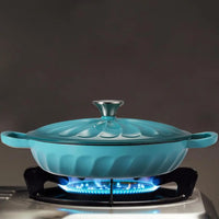 Enameled Cast Iron Dutch Oven, 3.8 Quart with Handles, Blue-Green Cookware, Braisier Pan with Lid - Buy online at  Vibe In Cart.