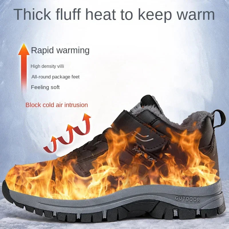 Winter Women Leather Outdoor Ankle Boots Autumn Hiking Velvet Warm Shoes Trekking Mountain Sneakers Tracking Treking Plush - Buy online at  Vibe In Cart.