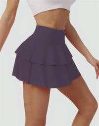 Front double-layer round-hem badminton and tennis skirt, women's running, fitness and yoga skirt, golf sports short skirt - Buy online at  Vibe In Cart.