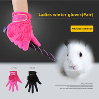 1Pair Fashion Women Winter Warm Gloves Faux Fur Suede Golf Gloves Thick Plus Velvet Anti-slip Female Driving Skiing Gloves - Buy online at  Vibe In Cart.