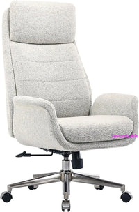 Modern Comfort Pizana Bouclé Fabric High-Back Executive Office Chair, Light Sand/Brushed Nickel, BIFMA Compliant - Buy online at  Vibe In Cart.