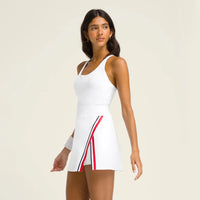 Women's Sleeveless Polyester Tennis Dress With Shorts In Blue