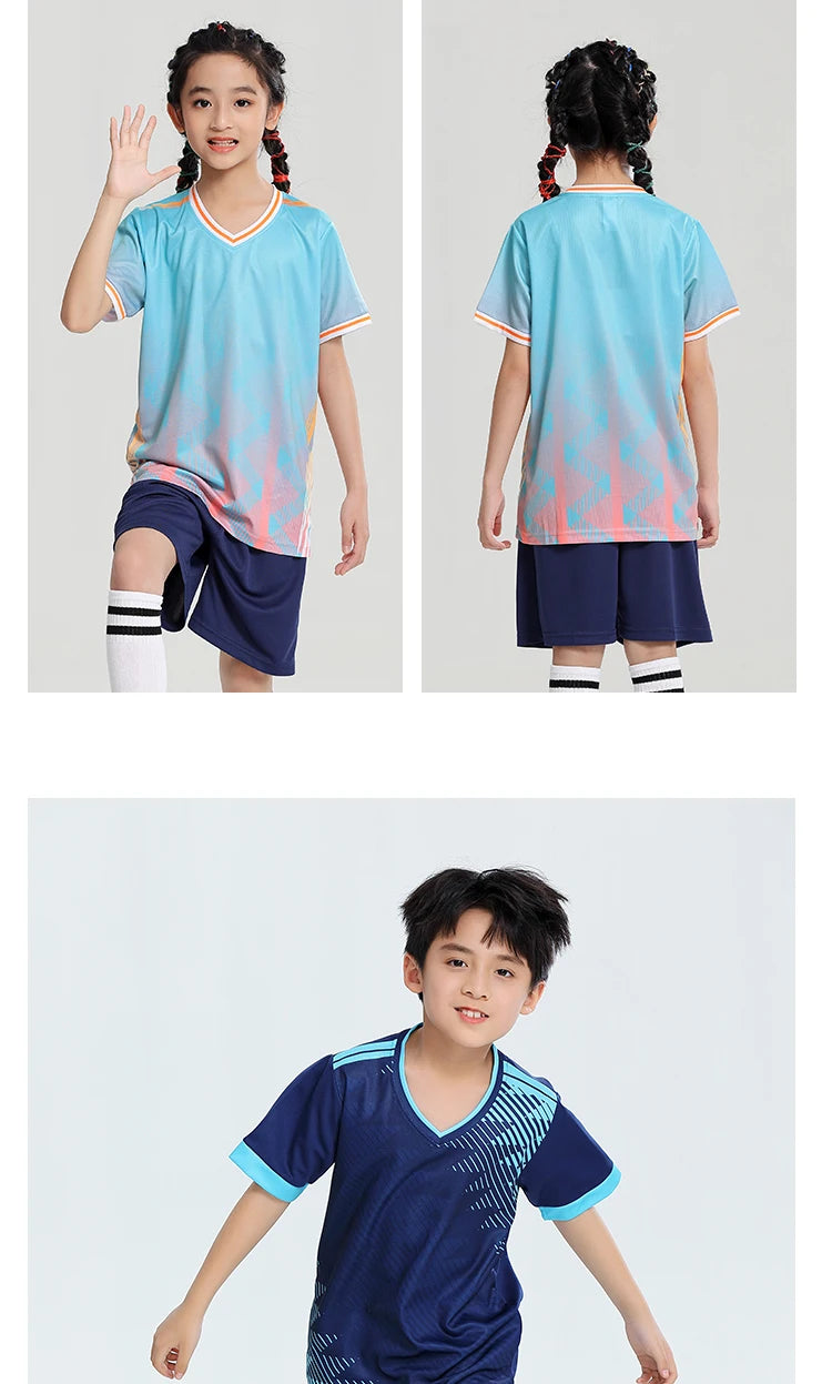 Soccer Uniform Set for Adults and Kids with Shirt and Shorts