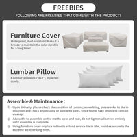 Patio Furniture Sets 7 Pieces Outdoor Furniture Sectional Patio Couches Set with Storage Table Light Grey Cushions - Buy online at  Vibe In Cart.