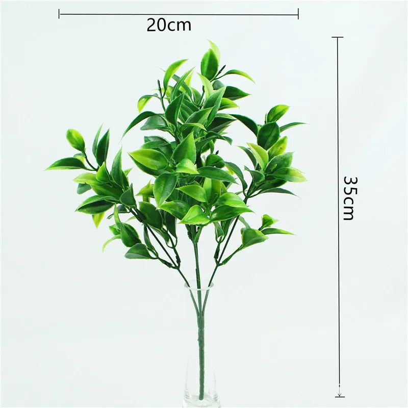 Artificial Plastic Fern Grass Plants for Home and Wedding Decor, Green