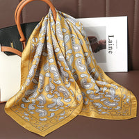 Square Satin Silk Scarf for Women, Casual All Seasons