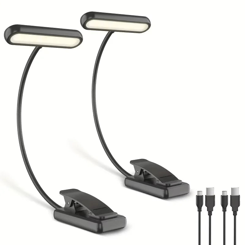 LED Book Light Reading Light Eye Caring Clip-on USB Rechargeable Dimmable Light Lamp Adjustable Flexible Night Reading Lamp - Buy online at  Vibe In Cart.